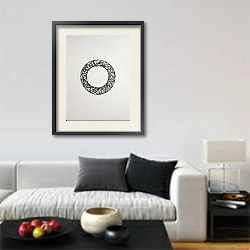 «The circles. Ring 7» в интерьере светлой минималистичной спальне над кроватью