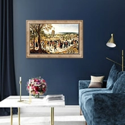 «A Wedding Procession,» в интерьере в классическом стиле в синих тонах
