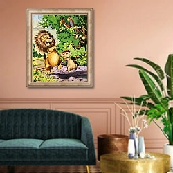 «Leo the Friendly Lion 42» в интерьере классической гостиной над диваном