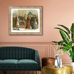 «King William I pays court to the English leaders» в интерьере классической гостиной над диваном