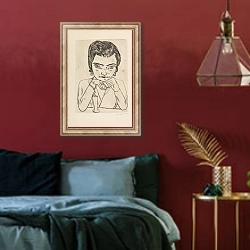 «Max Beckmann. Vorzugsausgabe» в интерьере спальни с акцентной стеной