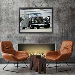 «Rolls-Royce Silver Wraith ''Perspex Top'' Saloon by Hooper & Co '1951–59» в интерьере в стиле лофт с бетонной стеной над камином