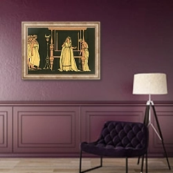 «Penelope surprised by the suitors» в интерьере в классическом стиле в фиолетовых тонах