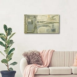 «Design—Gray» в интерьере современной светлой гостиной над диваном