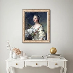 «Louise-Henriette-Gabrielle de Lorraine Princess of Turenne and Duchess of Bouillon, 1746» в интерьере в классическом стиле над столом
