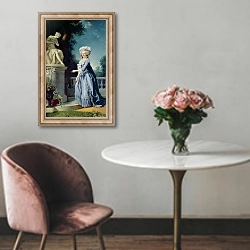 «Portrait of Marie-Louise Victoire de France» в интерьере в классическом стиле над креслом