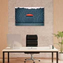 «Красный зонт под дождём» в интерьере офиса начальника