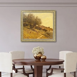 «A Hillside Village in Provence» в интерьере столовой в классическом стиле
