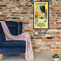 «Neptune Daughter» в интерьере в стиле лофт с кирпичной стеной и синим креслом