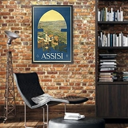 «Assisi» в интерьере кабинета в стиле лофт с кирпичными стенами
