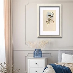 «Phaethornis Cephalus» в интерьере спальни в стиле прованс с синими деталями