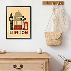 «Лондон. Стиль Винтаж» в интерьере в стиле ретро над комодом