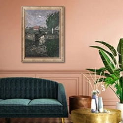 «Gewittersturm» в интерьере классической гостиной над диваном