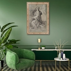 «Saint Lucy» в интерьере гостиной в зеленых тонах