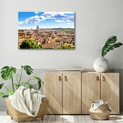 «Италия. Крыши Рима» в интерьере современной комнаты над комодом