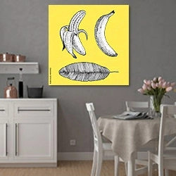 «Бананы на желтом фоне» в интерьере современной кухни