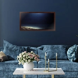 «Deep ocean» в интерьере современной гостиной в синем цвете