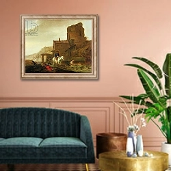 «Rider and Bather» в интерьере классической гостиной над диваном