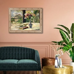 «Vase of Flowers 4» в интерьере классической гостиной над диваном