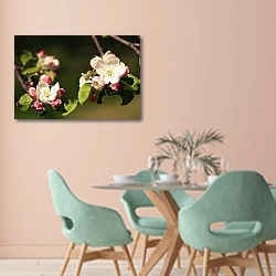 «Цветы вишни 5» в интерьере современной столовой в пастельных тонах