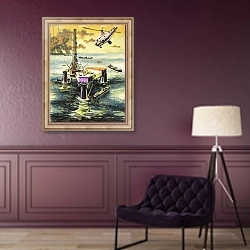 «Oil Rig» в интерьере в классическом стиле в фиолетовых тонах