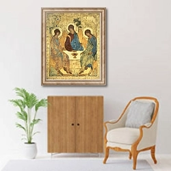 «The Holy Trinity, 1420s» в интерьере в классическом стиле над комодом