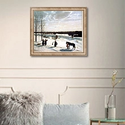 «Winter Landscape, or Russian Winter, 1827» в интерьере в классическом стиле в светлых тонах