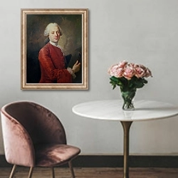 «Portrait of Jean le Rond d'Alembert» в интерьере в классическом стиле над креслом