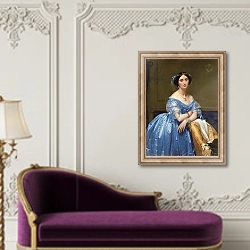 «Portrait of the Princesse de Broglie, 1853» в интерьере в классическом стиле над банкеткой