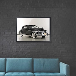 «Dodge Custom Series Convertible '1948» в интерьере в стиле лофт с черной кирпичной стеной