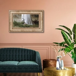 «Невинность» в интерьере классической гостиной над диваном