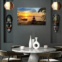 «Медитация на закате у моря» в интерьере в этническом стиле над столом