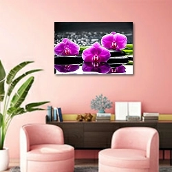 «Натюрморт с тремя цветками орхидеи» в интерьере салона красоты