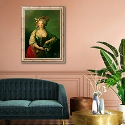 «Elisabeth of France called Madame Elizabeth, c.1782» в интерьере классической гостиной над диваном