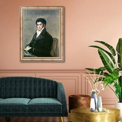 «Portrait of Don Francisco del Mazo, c.1815» в интерьере классической гостиной над диваном