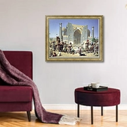 «Торжествуют. 1871-1872» в интерьере классической гостиной над диваном