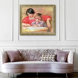 «Leontine and Coco» в интерьере гостиной в классическом стиле над диваном