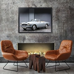 «Lancia Flaminia Convertible '1960–64 дизайн Touring» в интерьере в стиле лофт с бетонной стеной над камином