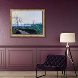 «Mount's Bay in Winter» в интерьере в классическом стиле в фиолетовых тонах