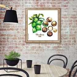 «Акварельные орехи макадамии» в интерьере современной кухни с кирпичной стеной