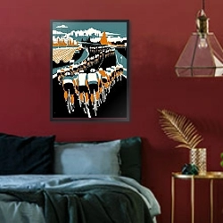 «Echelon, 2013» в интерьере спальни с акцентной стеной