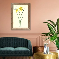 «Tiny Daffodil» в интерьере классической гостиной над диваном