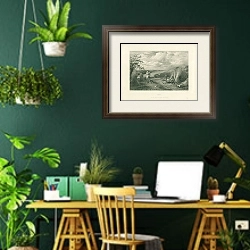 «Rest» в интерьере кабинета с зелеными стенами