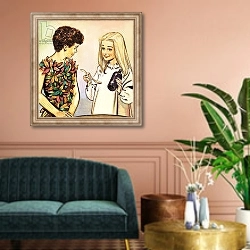 «Peter Pan and Wendy 34» в интерьере классической гостиной над диваном