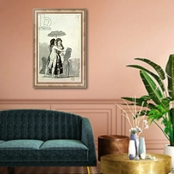 «Couple with a Parasol» в интерьере классической гостиной над диваном