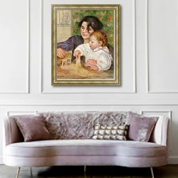 «Gabrielle and Jean, c.1895-6» в интерьере гостиной в классическом стиле над диваном