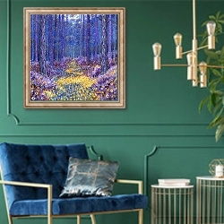 «Blue Forest 2, 2012,» в интерьере в классическом стиле с зеленой стеной
