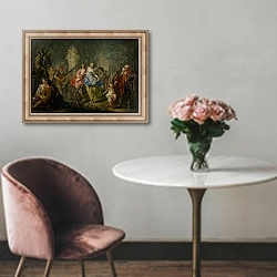 «The Pleasures of the Seasons: Spring, c.1730» в интерьере в классическом стиле над креслом