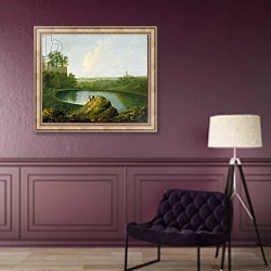 «The Head of Lake Nemi» в интерьере в классическом стиле в фиолетовых тонах