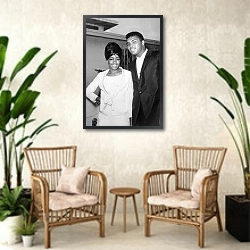 «Мохаммед Али 2» в интерьере комнаты в стиле ретро с плетеными креслами